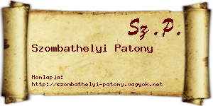 Szombathelyi Patony névjegykártya